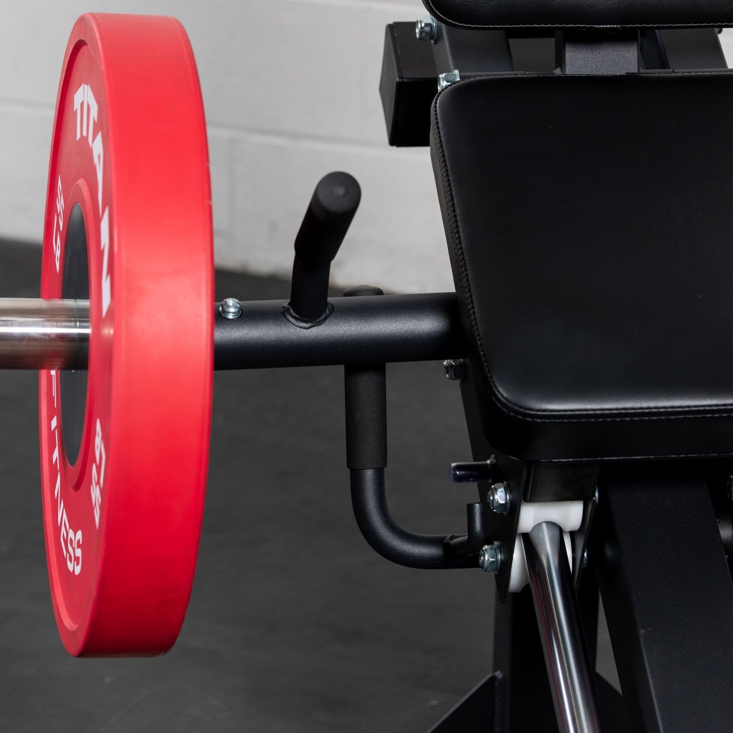 Titan Fitness Plate-Loaded Dedicated Linear Hack Squat Press Machine, 700 LB Sled Carriage, Compact Leg Press