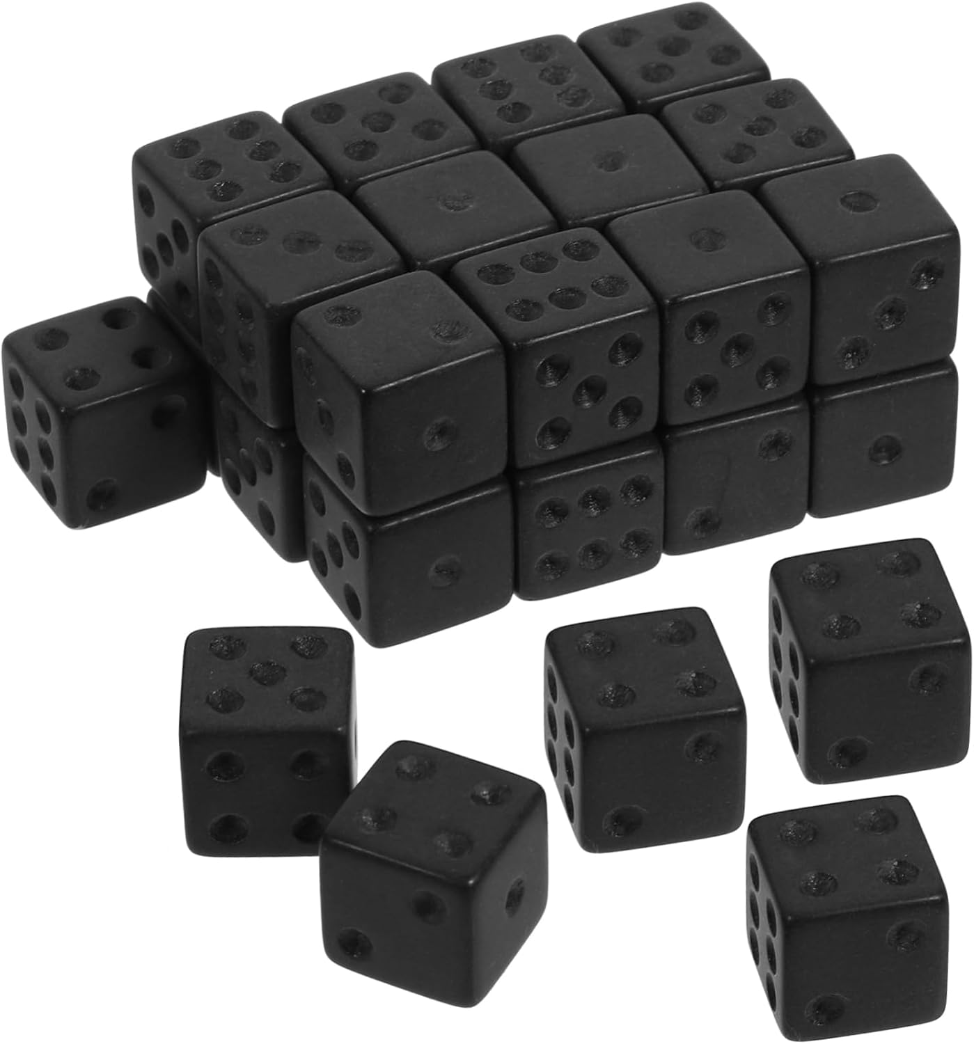 BESPORTBLE 150pcs Frosted Black Acrylic Dices Board Game Dice for Home Parties and Entertainment