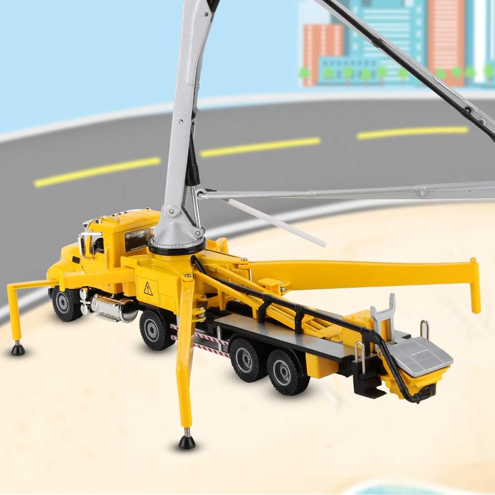 Gonetre 1:55 Alloy Concrete Pump Truck Model Engineering Vehicle High Simulation Construction Car Toy for Kids Boys Girls Durable Indoor Outdoor Play Size 33 x 15 x 9.5cm