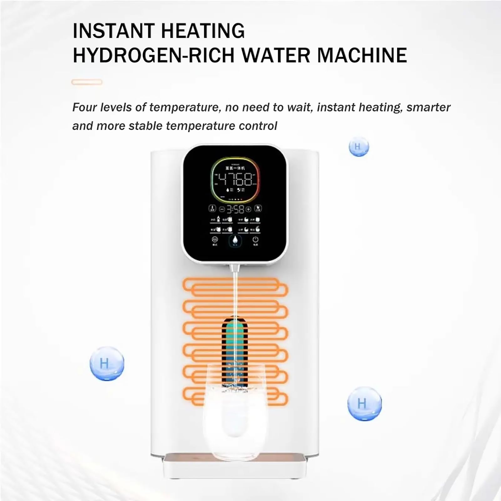 Generator wodoru 2 w 1 do inhalacji H2 i picia wody bogatej w wodór, inhalator H2 o wysokiej czystości 99,99%, wysokie stężenie 3000 PPB+, regulowana temperatura 2000ml