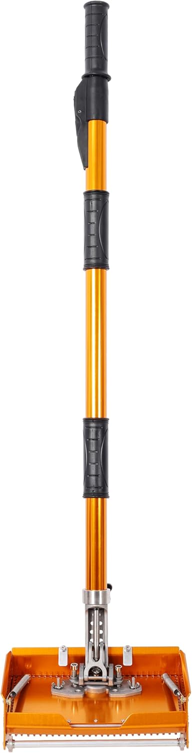 Drywall Finishing Tool with Adjustable Handle 43-68.5 Inch Professional Drywall Flat Box, 60° Adjustable Angle with Mudguard Stainless Steel Blades Putty Scraper for Taping and Plastering