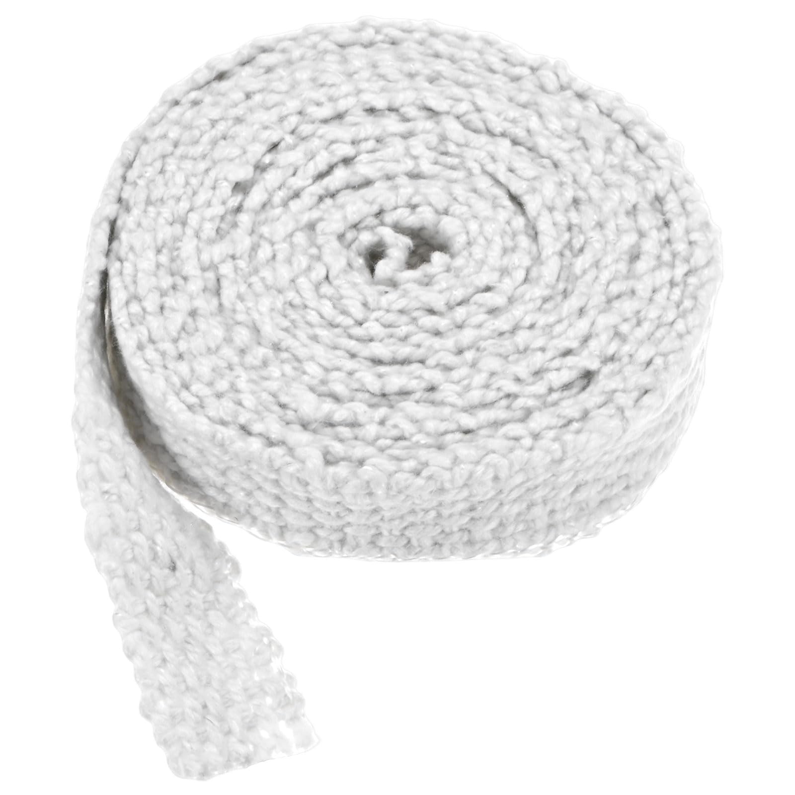 Corda piatta per stufe e caminetti, in fibra di vetro, resistente al calore, fino a 650 °C, multiplo (2,5 x 400,1 cm)