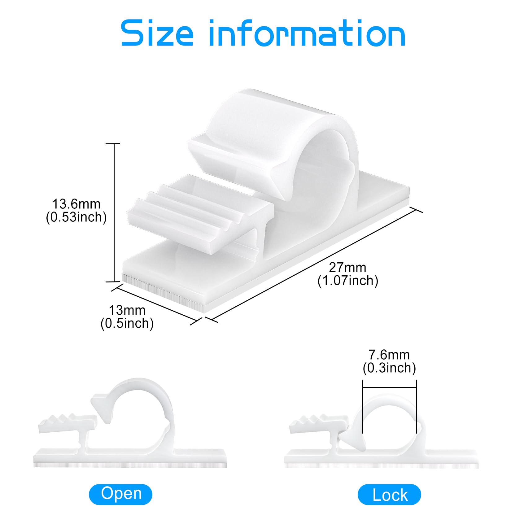 Wire Stacker Clips Snapklik.com : 100pcs Adhesive Cable Wire Clips White, Outdoor Cable ...