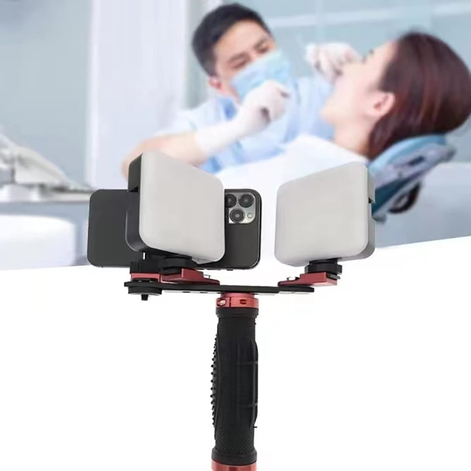 Cámara de fotografía dental con luz de relleno ajustable y soporte extraíble para imágenes orales claras en odontología clínica