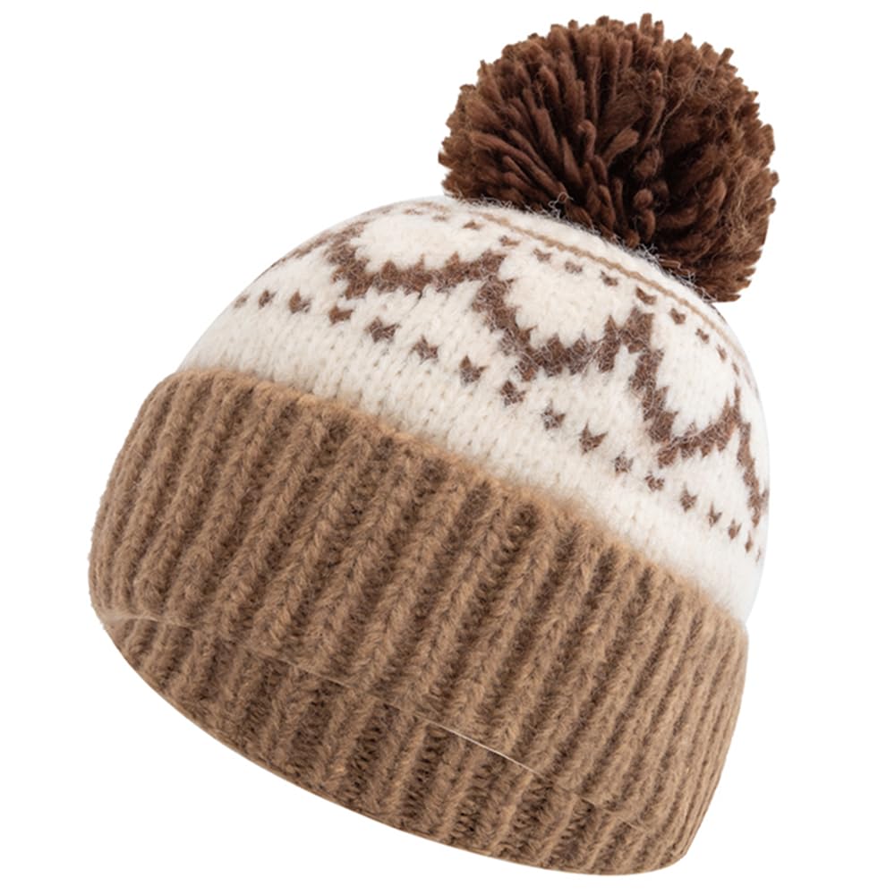 Femmes Garder au chaud Hiver Pompons Tricot Chapeau Mode Bonnet pour Femmes Streetwear Hiver Dandy Hat pour Fille (Couleur 6)