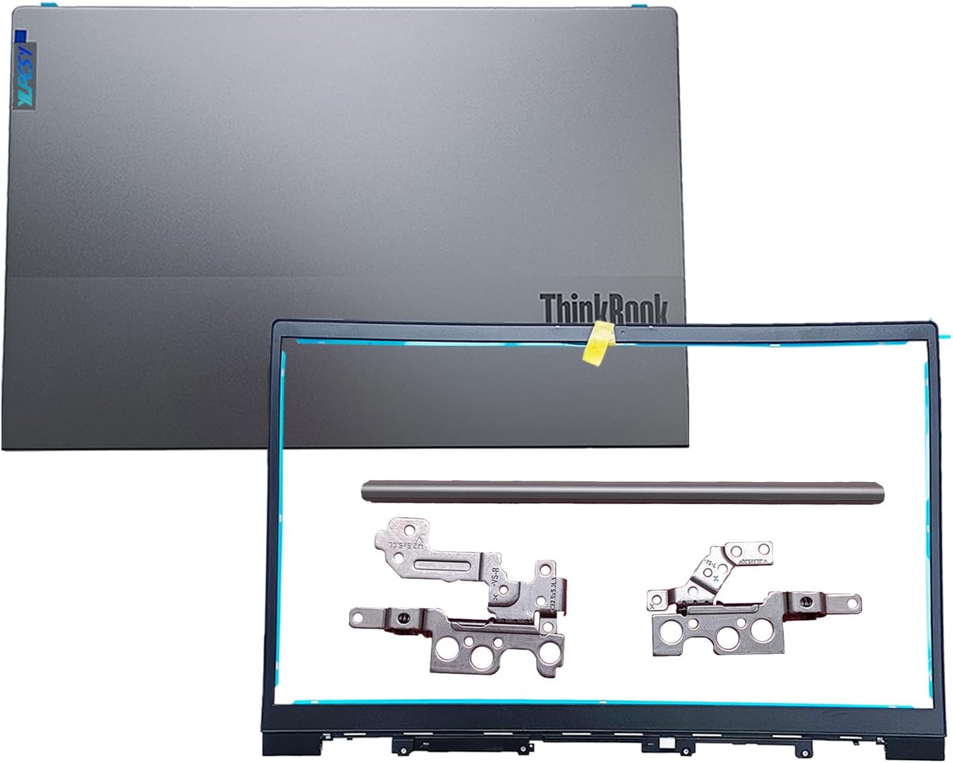 5CB1B34808 5CB1B34807 5B30S18986 5H50S28995 Replacement Laptop LCD Back Cover Top Case Rear Lid with Hinges Cover and Hinges and Front Bezel Frame for Lenovo ThinkBook 15 G2 G3 ITL/are/ACL Sliver