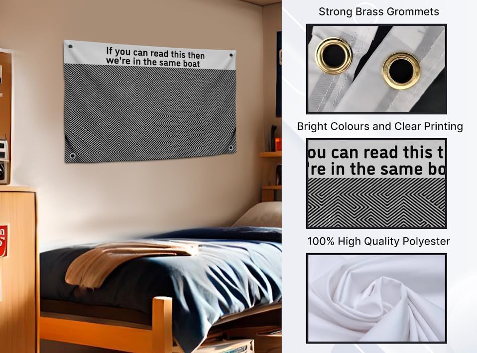 3x5 Feet Funny Single Sided Flags for Decor Bedroom - Cool Meme Poster Polyester with Motivation Quote - Banners for Mans and Womans with Four Brass Grommets - Cool Dorm Flag Outdoor or Indoor - Image 4