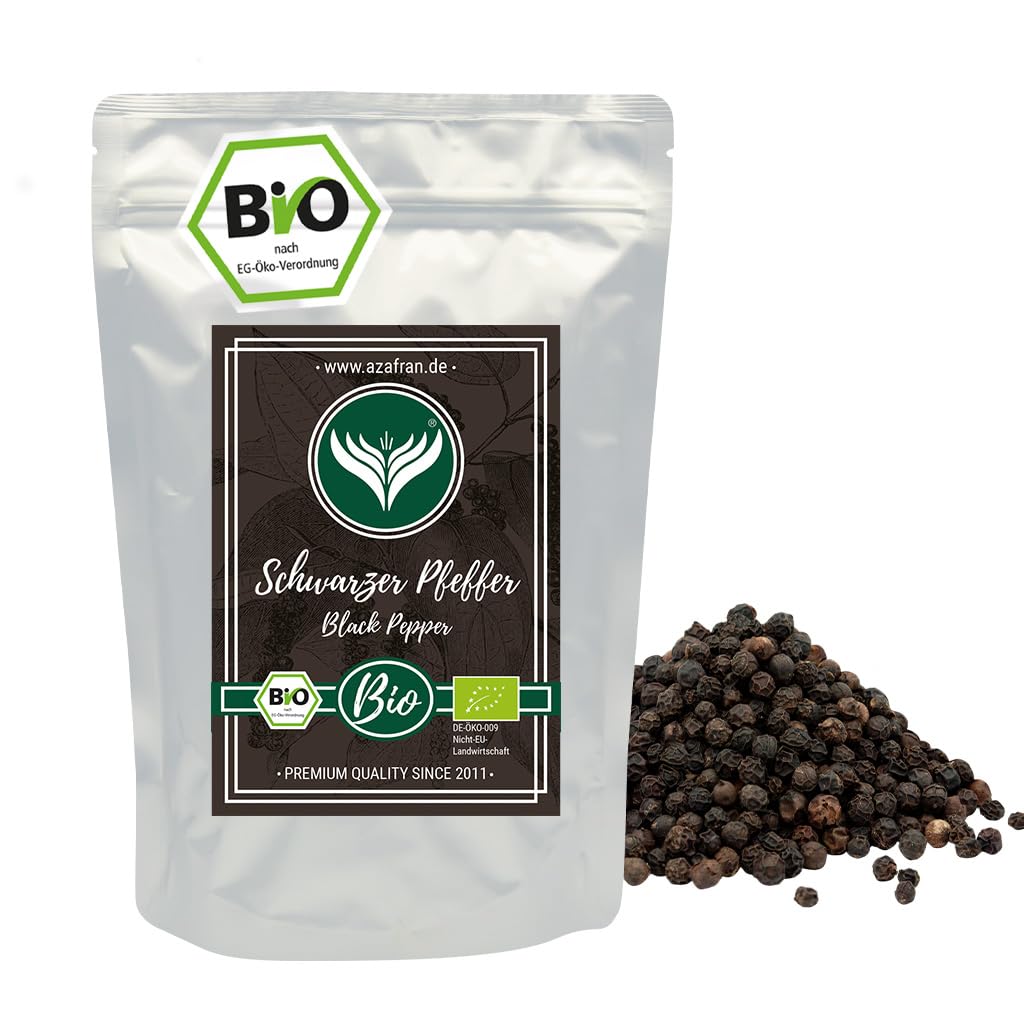 Azafran BIO Pfeffer - Pfefferkörner ganz Sri Lanka schwarz 500g