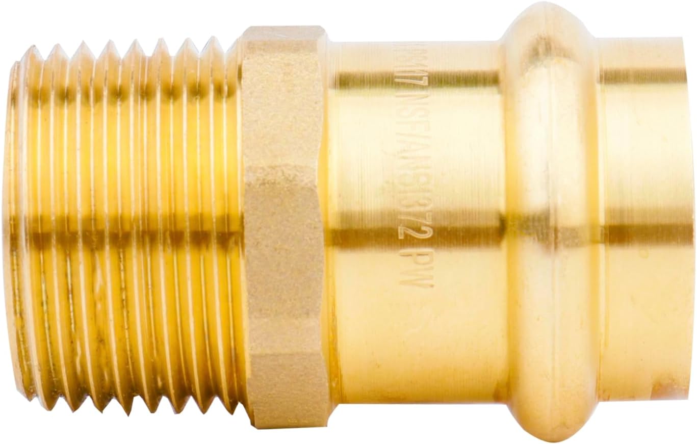 WHK 10 Pack 3/4" Press Pro press x 3/4" NPT Male Adapter Fittings pressure Cooper Conenct to Male NPT Pipe（Lead-Free,Pro Press Copper to 3/4 Male NPT PIPE)