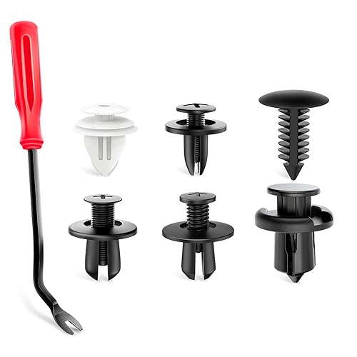 Frokom 120 clips de retención de automóvil con 1 removedor de sujetadores, 6 tamaños populares de panel de moldura de puerta, clips de remache para