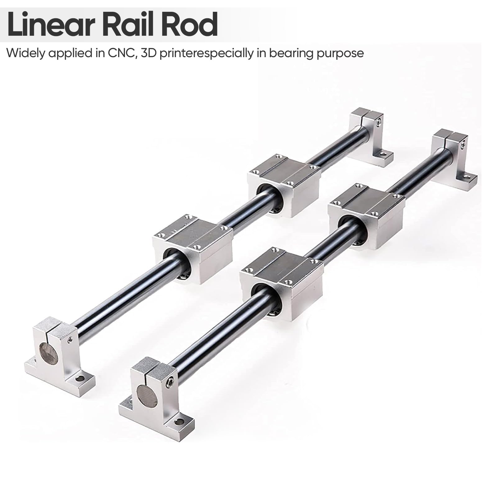 16mm x 200mm (0.63 x 7.87 inch) Linear Motion Rod Shaft- Case-Hardened Chrome Linear Rail Guide for 3D Printers, CNC, Robotics & DIY - Metric h8 Tolerance — Amazon image 3