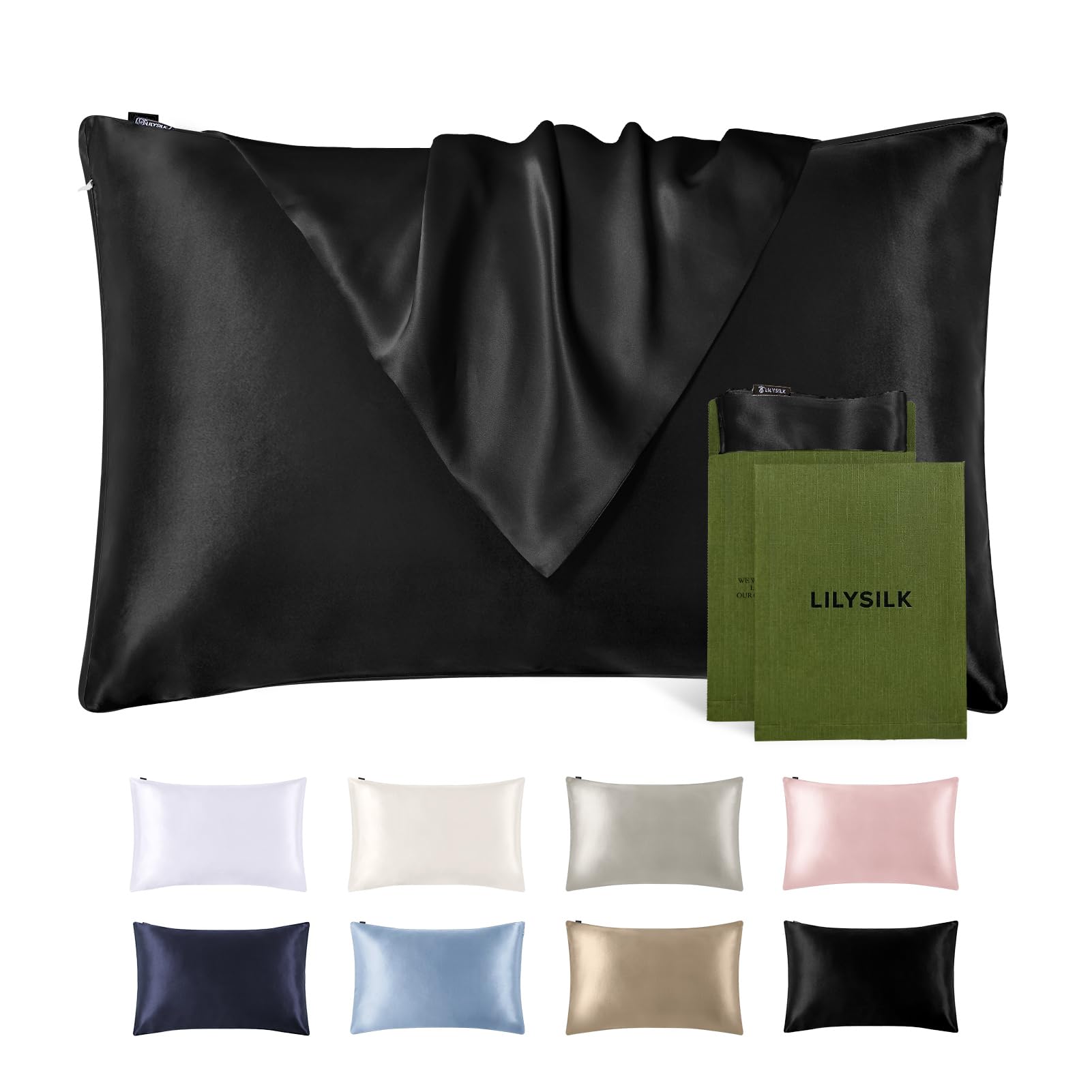 LILYSILK Silk Pillowcase in Black