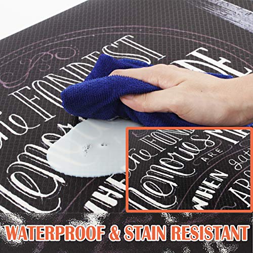 Kitchen Mat 18 x 47 Inch, Family Themed Anti-Fatigue Foam Cushioned Chef Mat Kitchen Rug Waterproof Floor Rugs