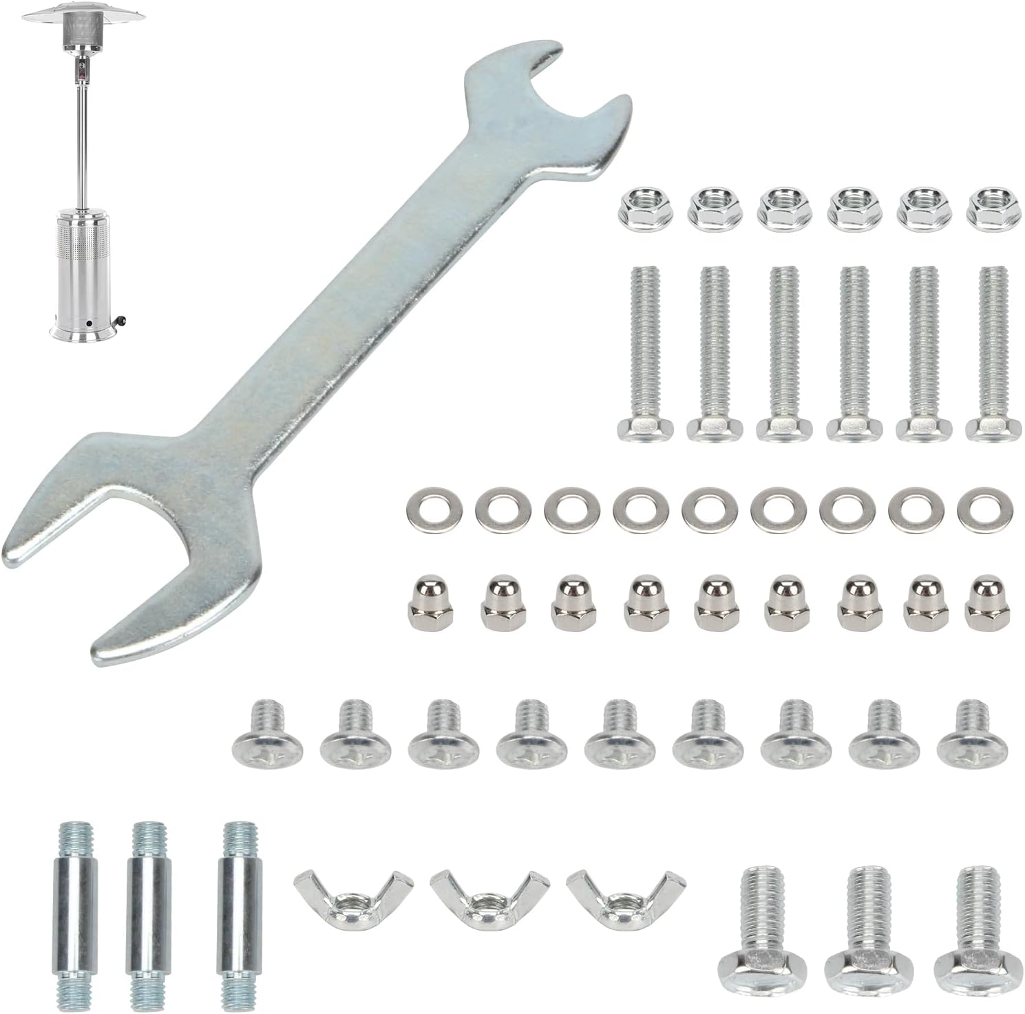 KVMORZE Patio Heater Replacement Bolts & Nuts Kit: Stainless Steel Hardware for Propane Backyard Heaters