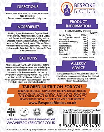 Ginkgo Biloba + Memory Tree & Brain Supporting Niacin, Biotin, Folate, B6, B12 Nootropics, 90 count (Pack of 1) - Image 4