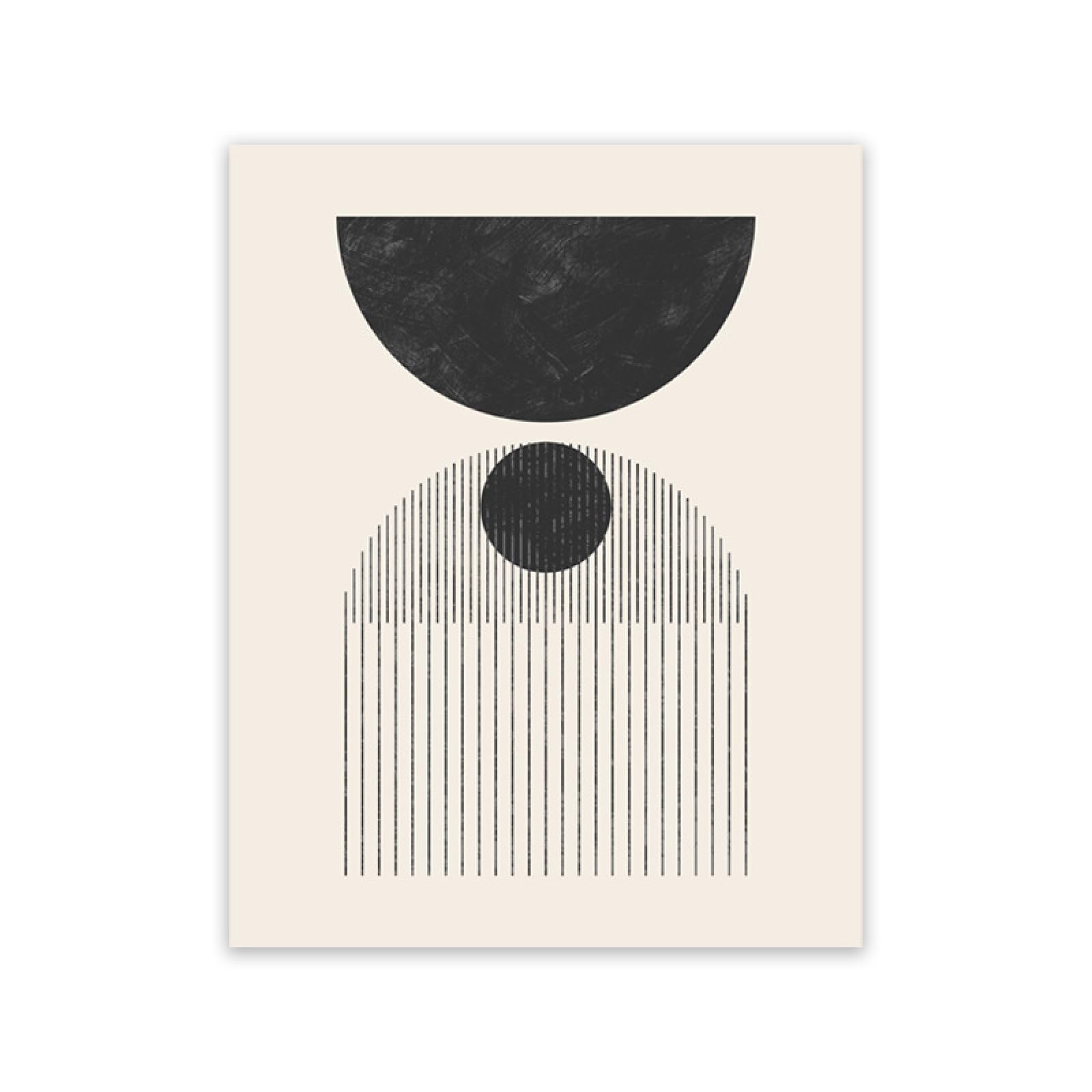 Affiche géométrie noire Gxllhh cadre 15x20cm design moderne - 6