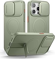 Vista 74 de SURITCH Funda para iPhone 14 Pro Max con cubierta magnética para cámara deslizante y soporte ajustable, compatible con MagSafe, funda protectora