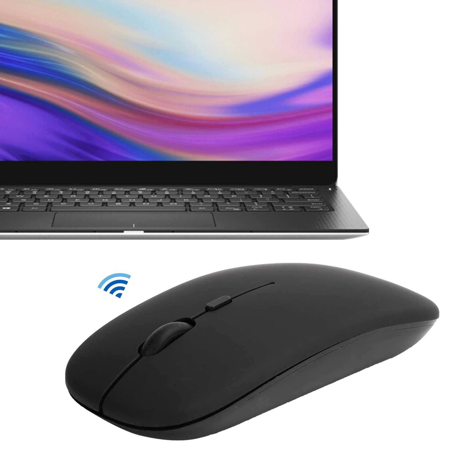 Mysz Bezprzewodowa, Mysz do Laptopa, Mysz Czarna Bezprzewodowa Bluetooth 5.0 Ciche Biuro dla Tabletów na Laptopa OS X/Mi/