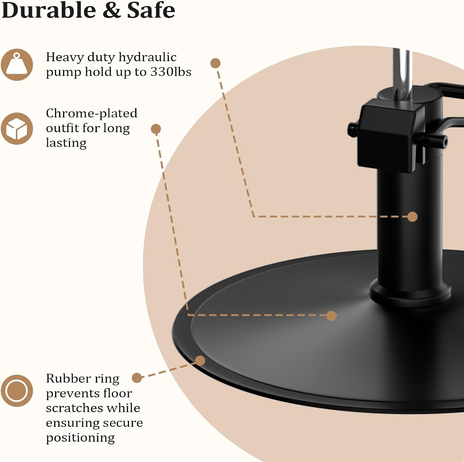 OmySalon Barber Chairs for Barbershop Styling Chair, Salon Chair for Hair Stylist, Heavy Duty Hydraulic Pump, 360°Swivel with Footrest, Hairdressing Home Beauty Spa Equipment