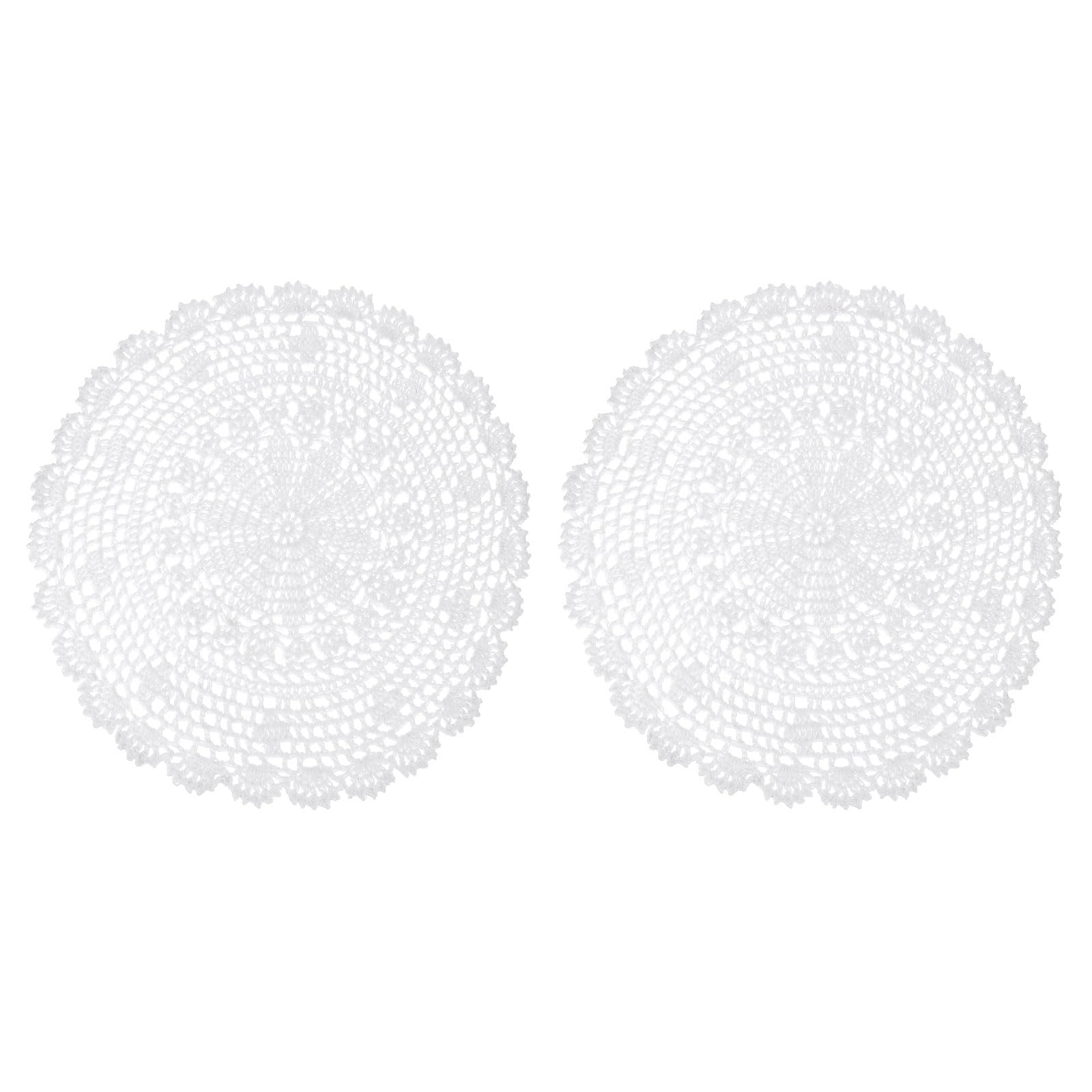 Napperon rond en dentelle blanche 30cm lot de 2 sous-vase coton crochet pour décoration mariage