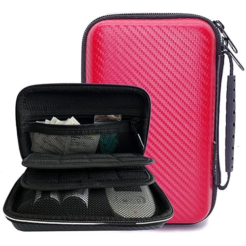 Hard Shell Diabetes Testing Kit Case Diabetic Supply Travel Bag Organizer for Glucose Meter, Blood Sugar Test Strips, Lancets, Lancet Device, Pen Needles, Syringes, Alcohol Swabs, Medication (Red)