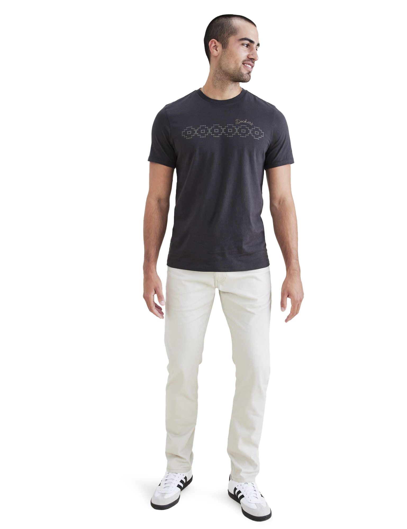 DOCKERS Men's Smart 360 Flex Jean Cut Slim, Sahara Khaki, 28W / 32L