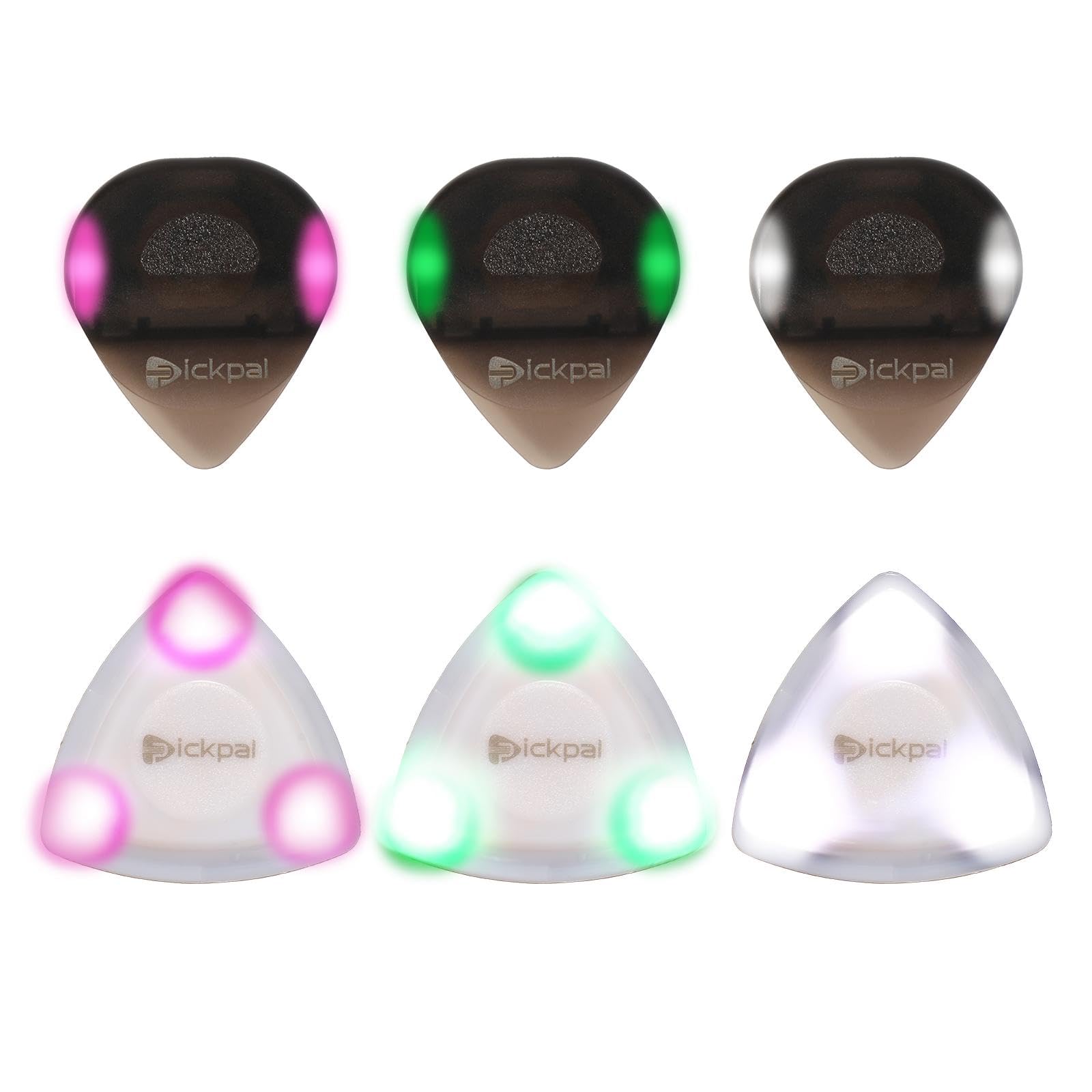 MagiDeal 6x Púas de Guitarra Iluminadas Coloridas Púas Compactas Iluminadas para Guitarra para