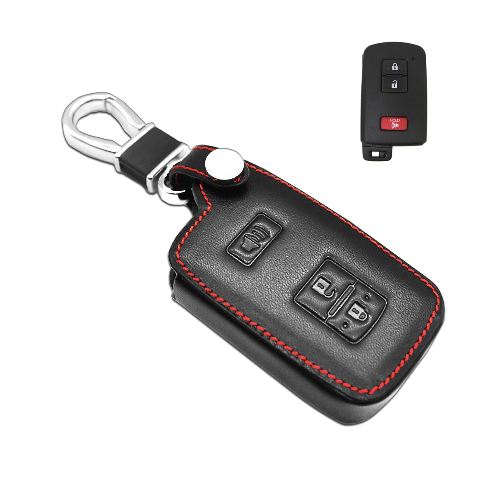 Zinc Alloy Leather Remote Key Cover Fob Case For Toyota 4 Runner Tundra Tacoma - View #2