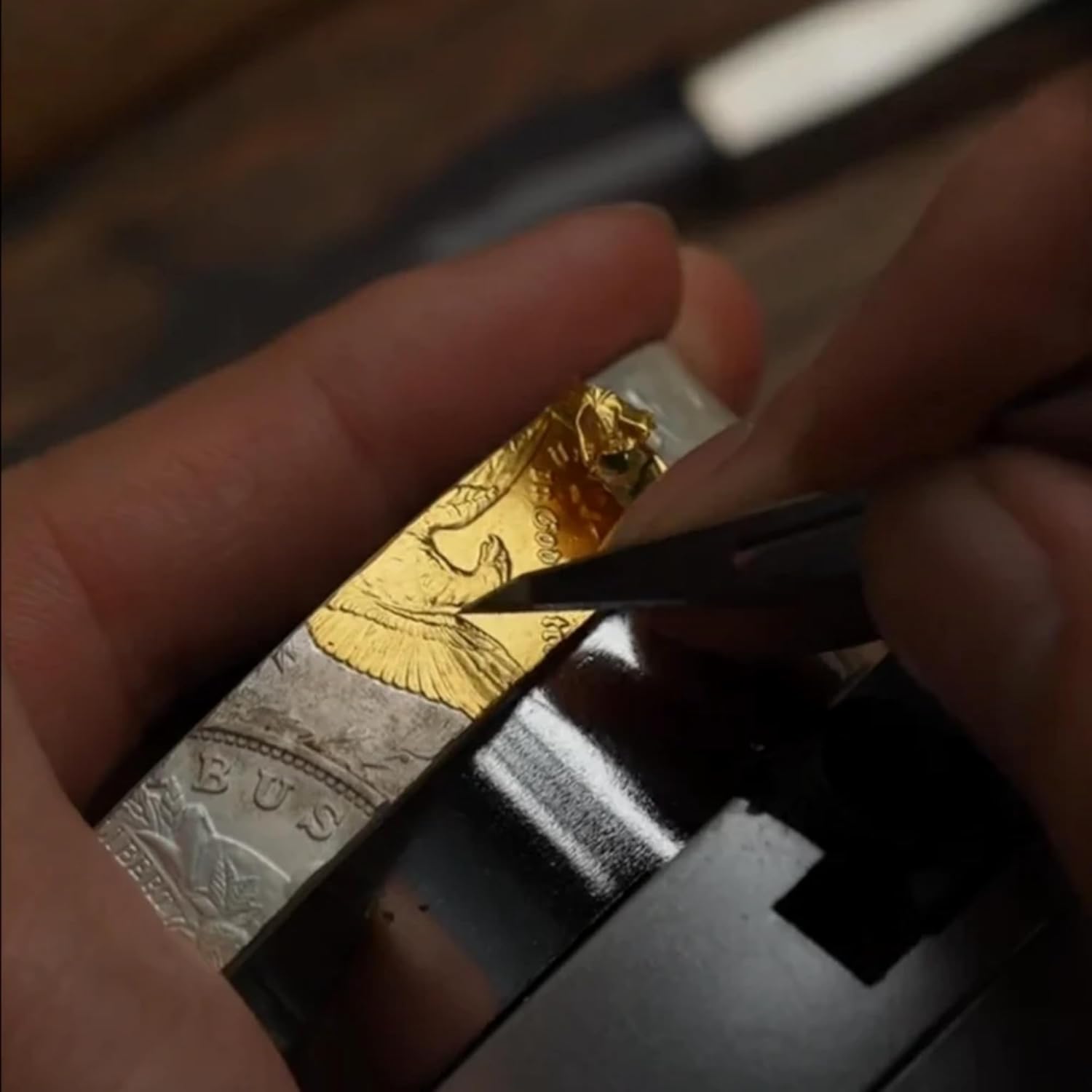 Morgan Silver Coin Bracelet – Handcrafted 90% Silver 1921 Morgan Dollar Adjustable Bracelet, Dual-Sided Eagle & Liberty Design, Unisex Vintage Heritage Jewelry - Image 3