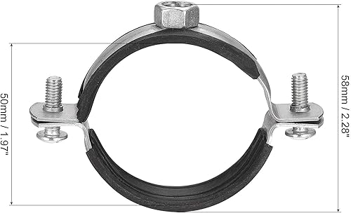 Miniatura 9 de uxcell Abrazadera de soporte de tubo ajustable, 2-12 "(63 mm) Soporte de correa de tubo de hierro para montaje en pared 10 piezas