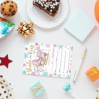 Vista 5 de EUDOSI Juego de 20 invitaciones para fiesta de cumpleaños de patinaje sobre hielo, con sobres, tarjetas de invitaciones de cumpleaños, de doble cara