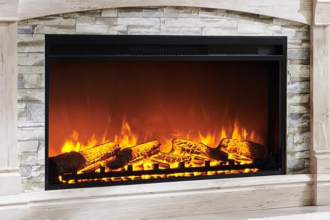 Chimenea eléctrica RedLemon 52" con repisa, blanca miniatura 4