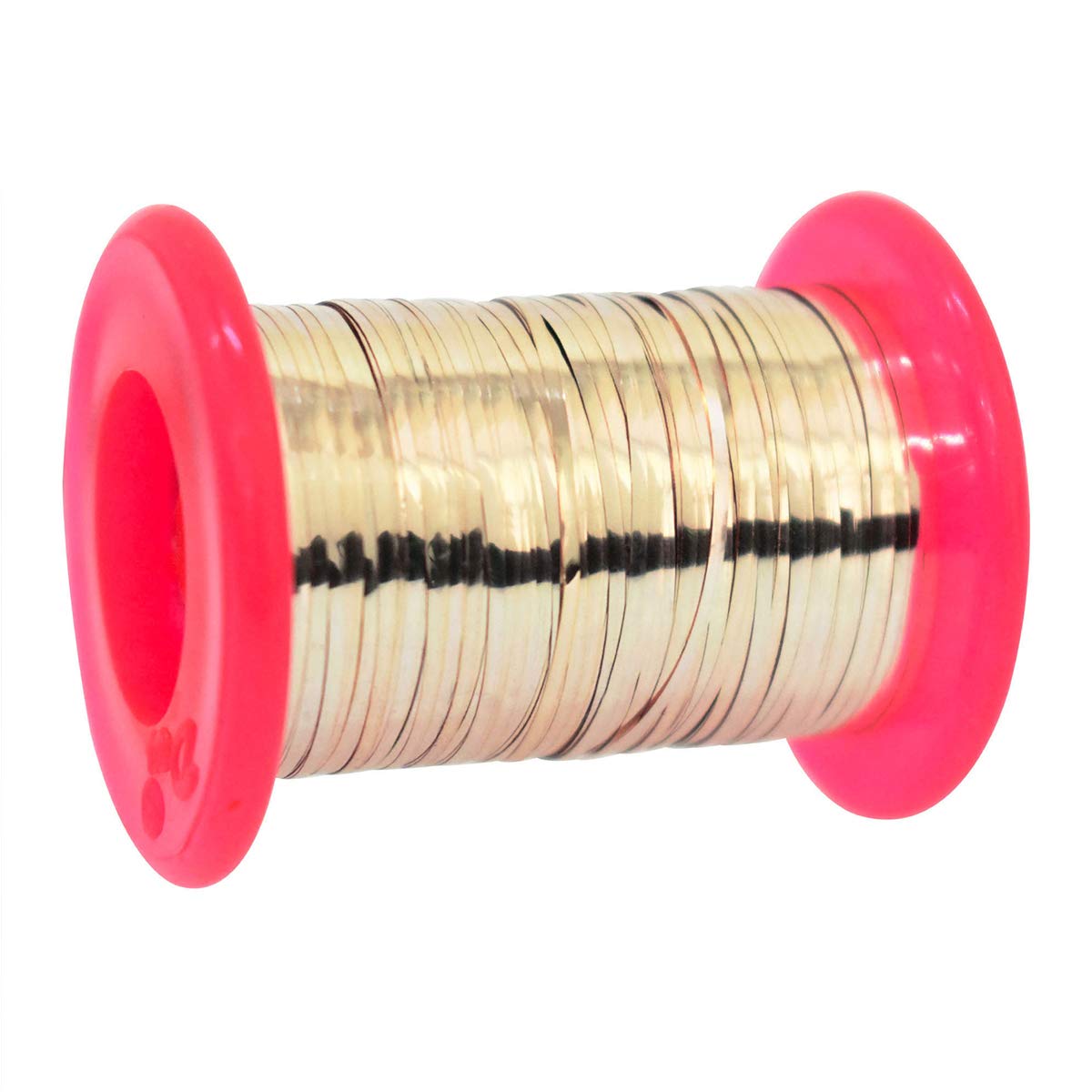 Embroiderymaterial Metallic Strip Mukaish Metal Thread for Craft and Embroidery 1 Roll (Pale Gold, 1MM, 100 Mtrs)