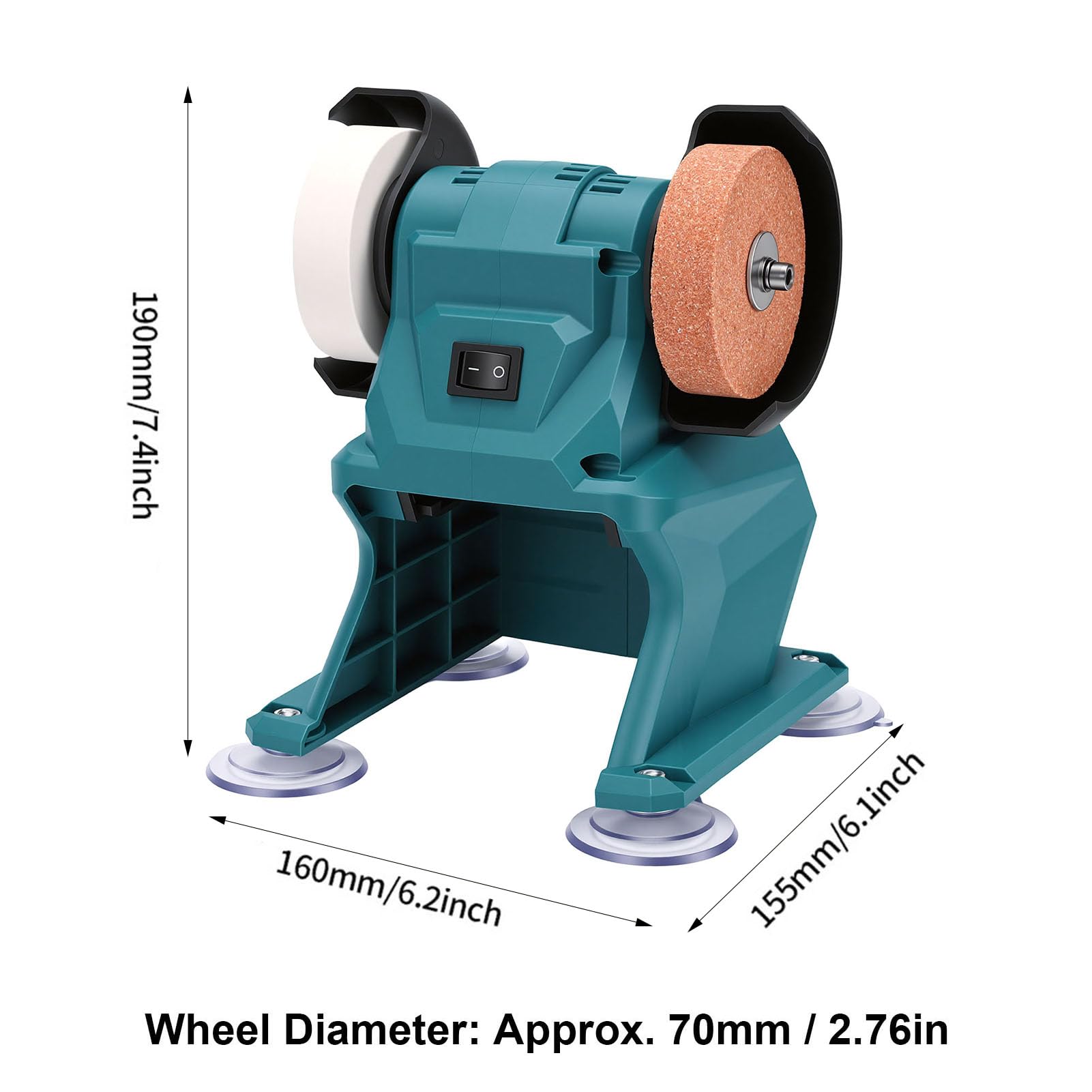 Amoladora de Banco, Amoladora de Banco con Motor de Cobre Completo de Imán Permanente de 5500 RPM, Mini de con Muelas Abrasivas Dobles para Joyería de Metal, Madera, Jade, Plástico, Plata,