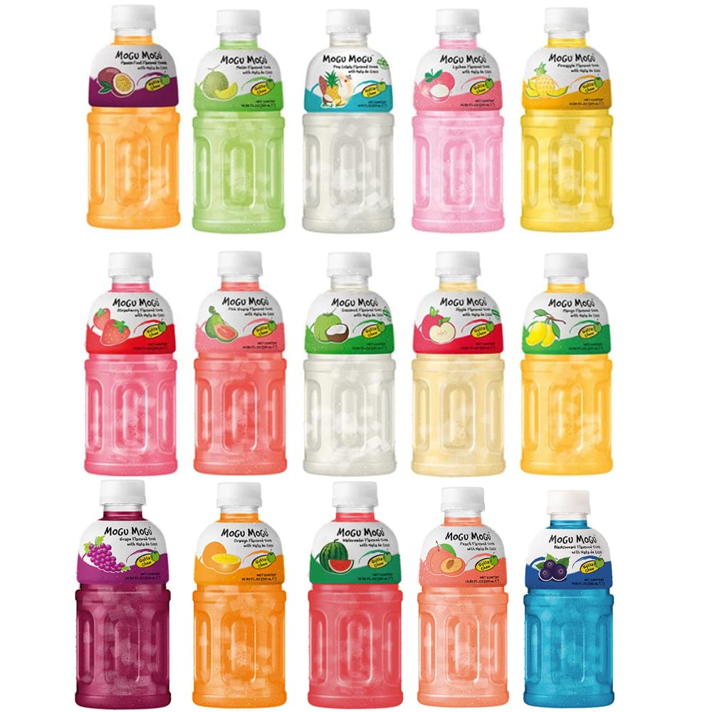 Mogu Mogu Fruit Juice Drink with Nata De Coco Gotta Chew 320ml (12 Bottles Random 6 Flavours) HALAL