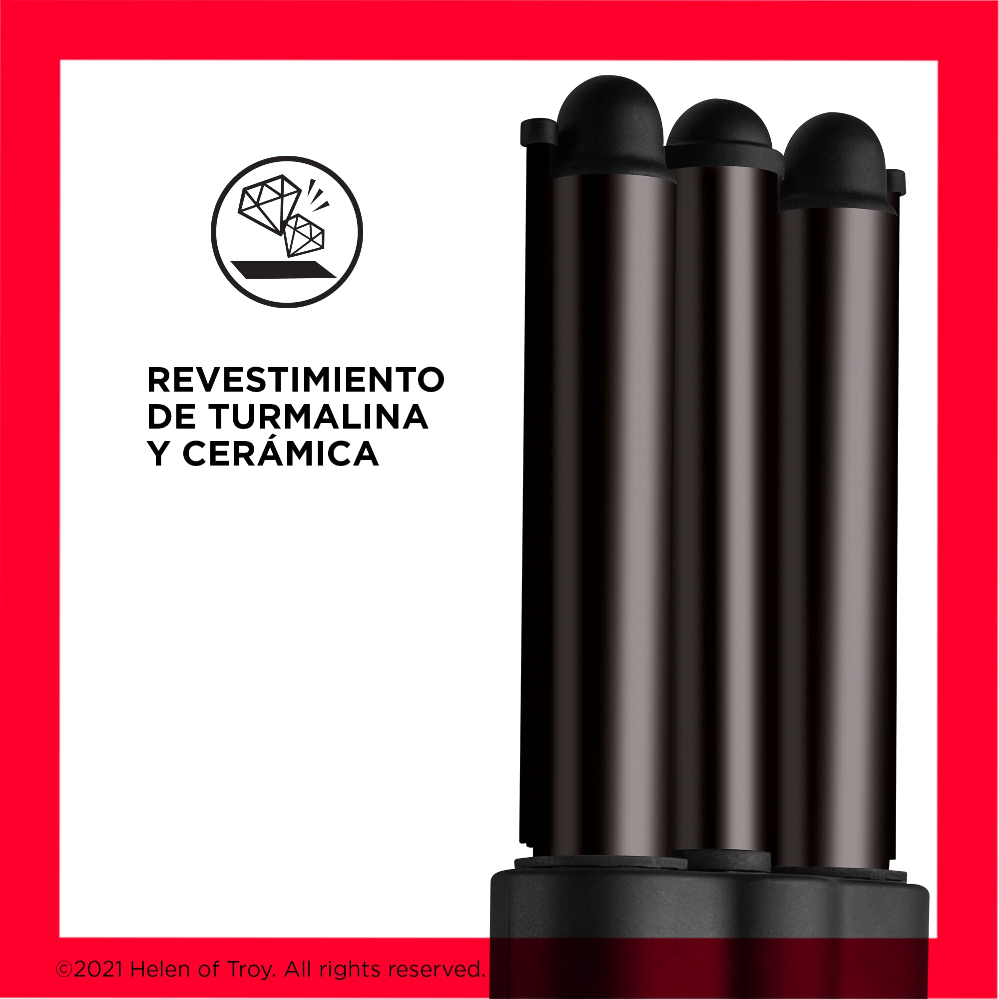 REVLON Rizador Master Jumbo (diseño de tres cilindros Jumbo, revestimiento de turmalina y cerámica, 30 ajustes de calor hasta 190°C) RVIR3056UKE