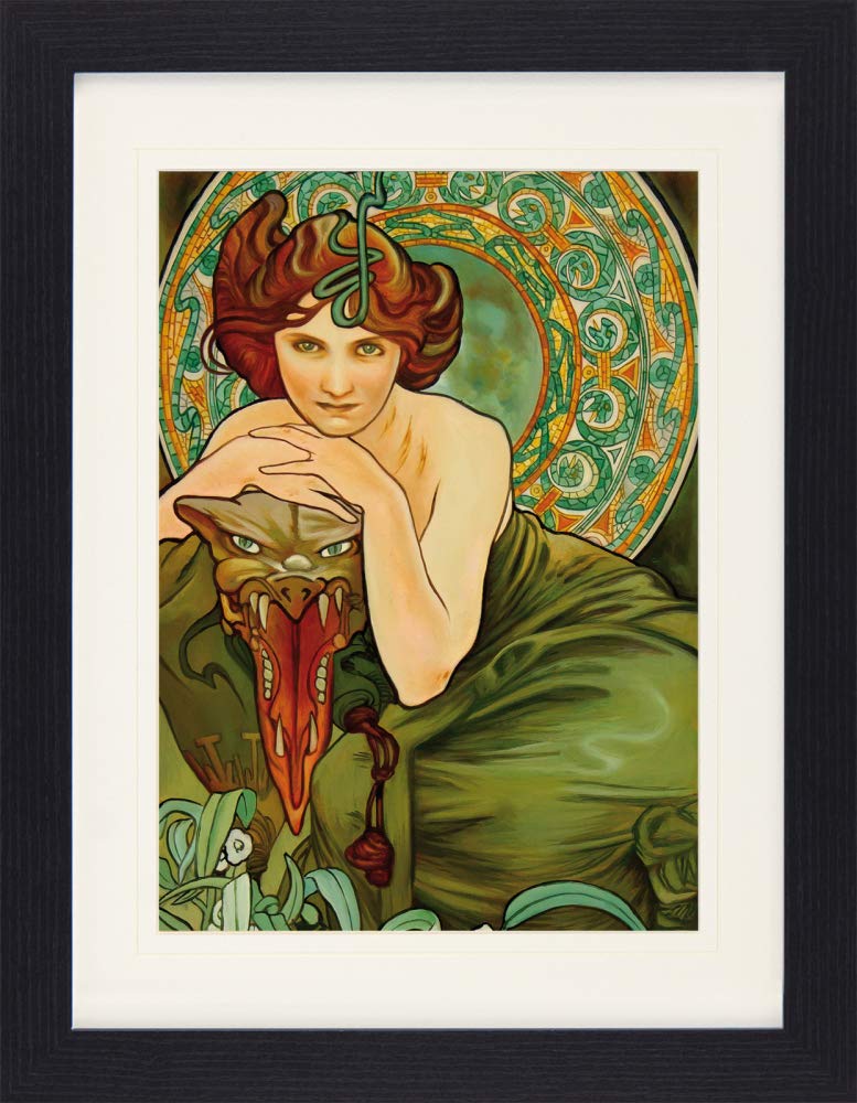 Alphonse Mucha Poster „Die Vier Edelsteine“ | Kunstdruck 80x60 Cm, Hochwertiges Papier
