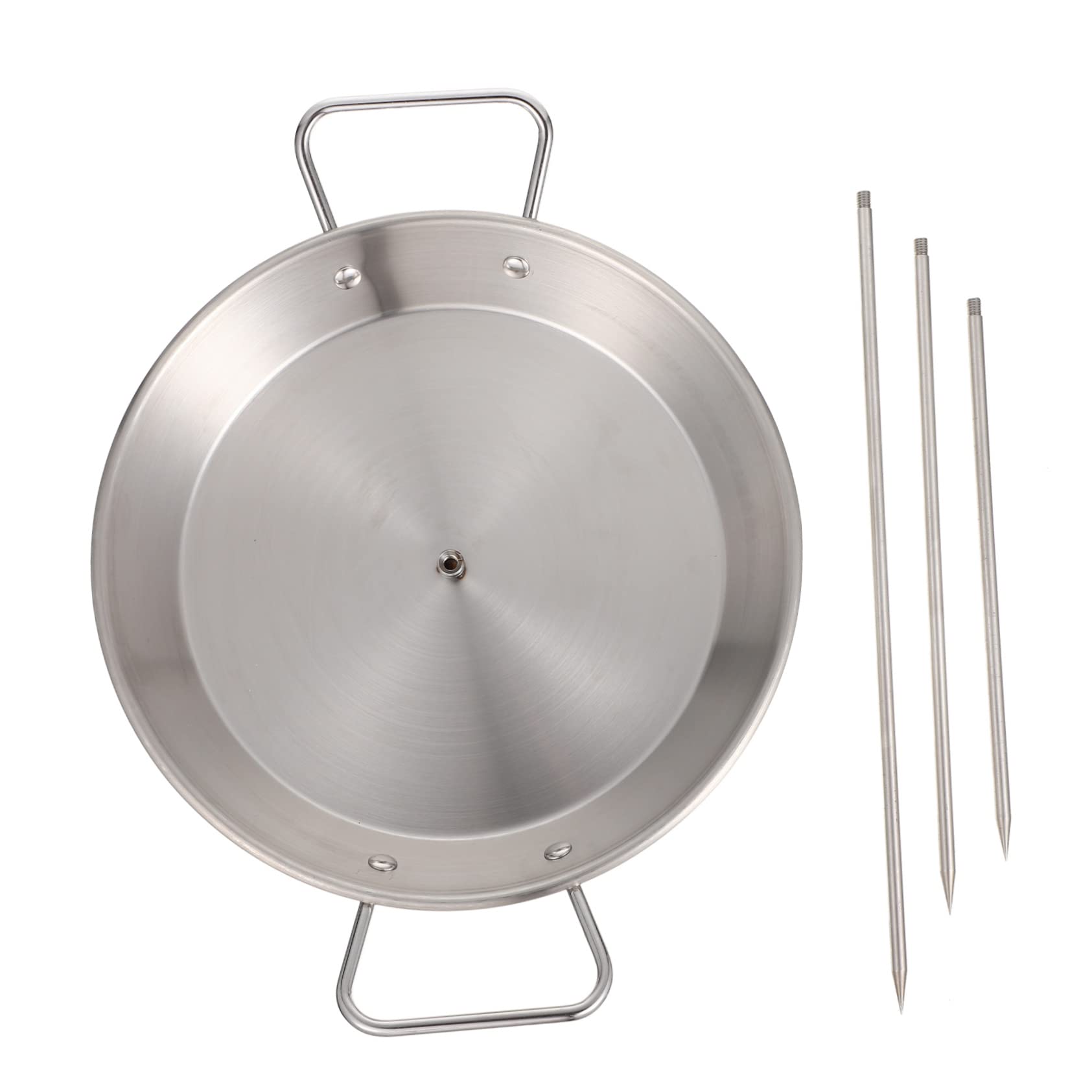 ibasenice Parrilla para Barbacoa Portátil de Acero Inoxidable Diseño Ergonómico y Desmontable, Adecuado para Asar Pollo y Pavo en Exteriores y BBQ