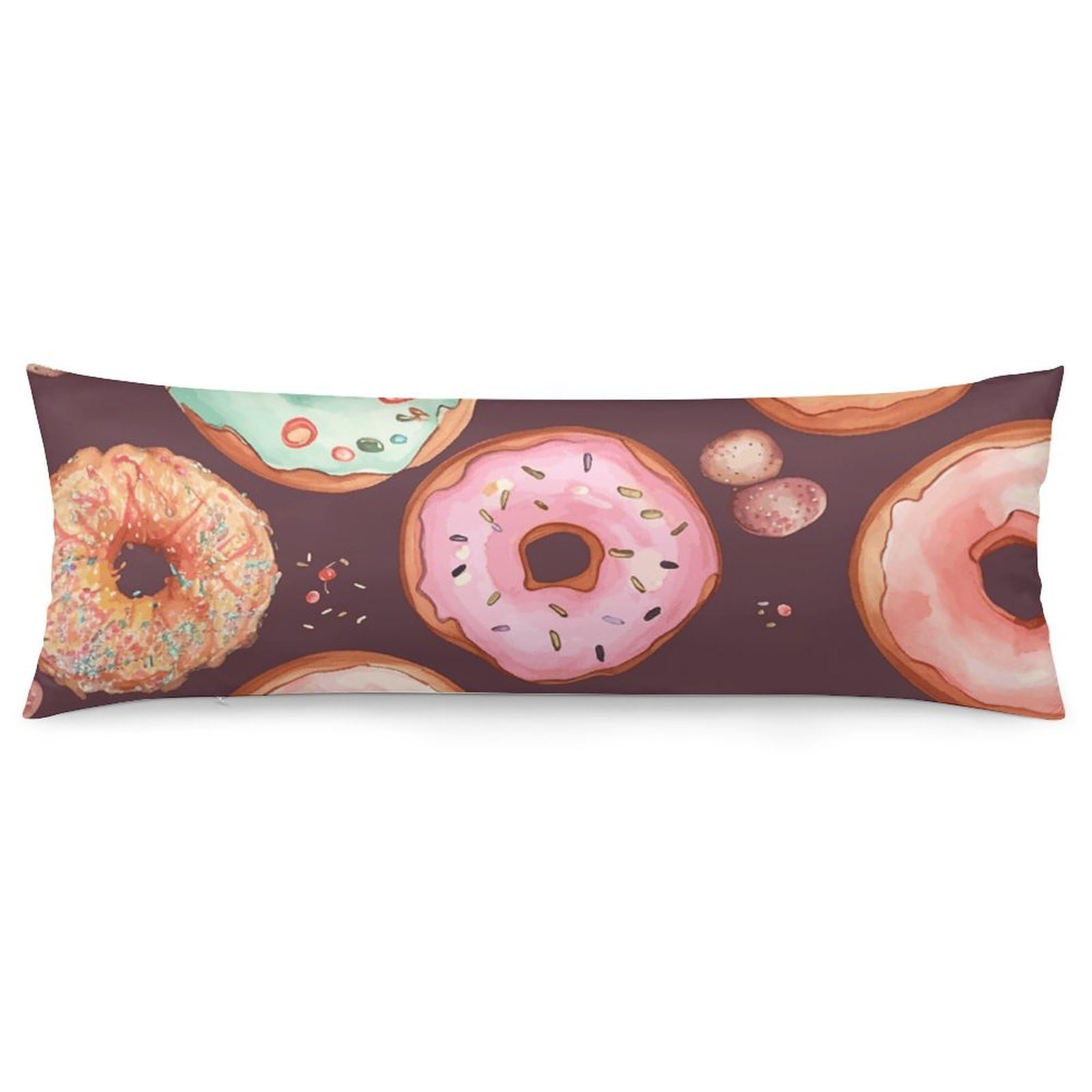 2 Pack Pillow Cases for Hair and Skin, Soft Breathable Pillow Case Covers with Hidden Zipper, Pretty Donuts Pillowcase 20"x54" Pillow Covers for Sleeping Gift