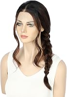 Sapphirewigs Csokoládébarna Hullámos Paróka - 13x4 Csipke Elülső Szintetikus Haj, 56 cm, Hőálló, 150% Sűrűség, Előtépett, Napi és Alkalmi Vi 7