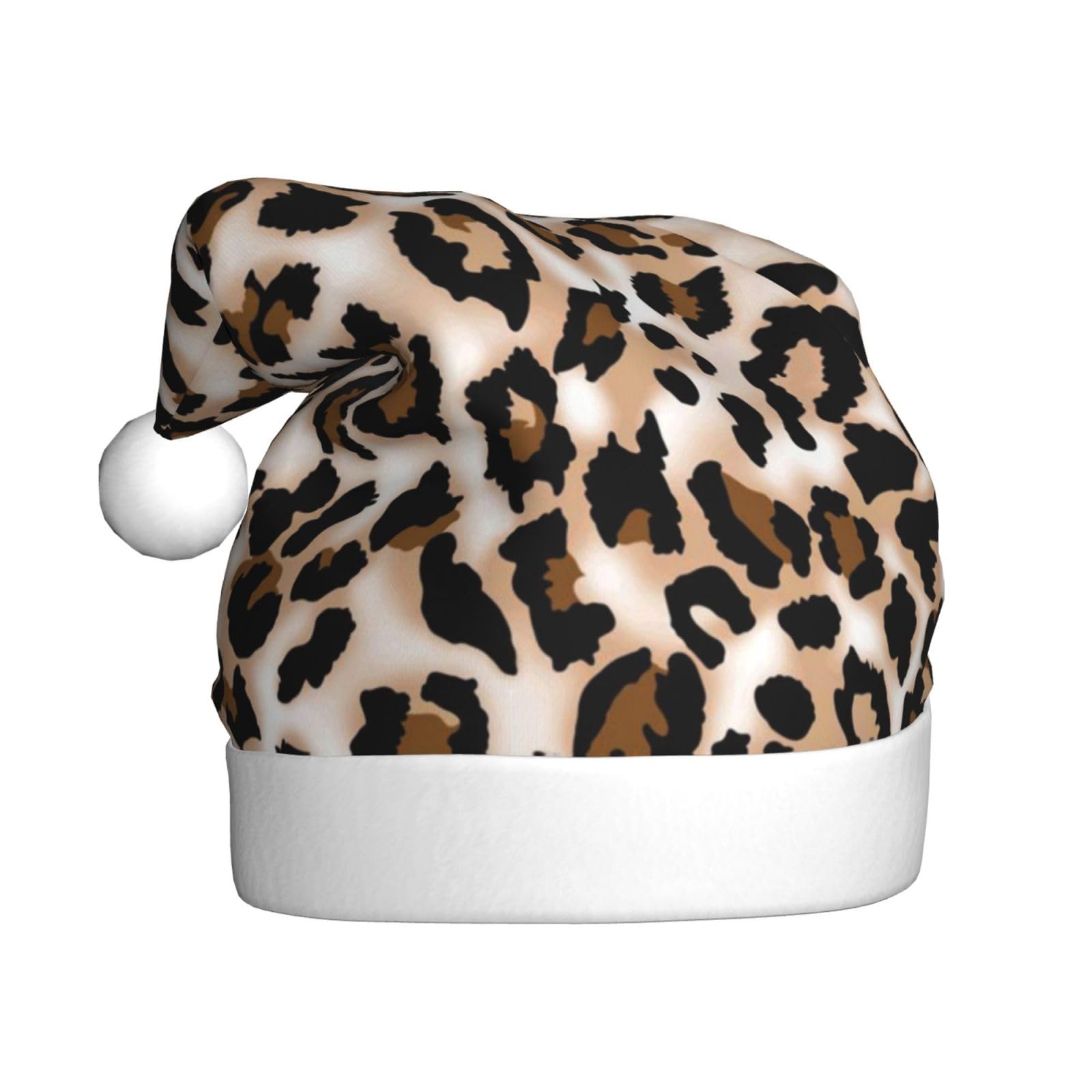 YANYU Weihnachtsmütze Mit Leopardenmuster - Personalisierbar & Verstellbar Für Festliche Partys