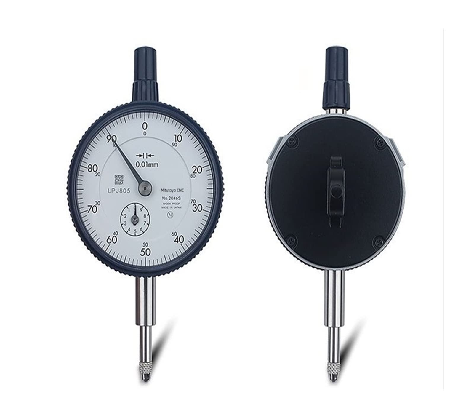 Comparatore Centesimale, Indicatore di quadrante 0-10mm 2046S Indicatore di risoluzione preciso di 0,01 mm Indicatore di misurazione del quadrante dello strumento Leva da tavolo per Falegnameria, Offi