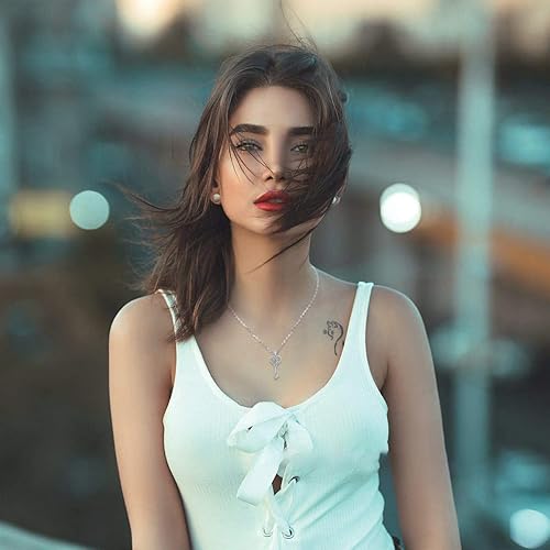 Miniatura 5 de EUDORA Collar de plata de ley con colgante de llave de felicidad de VA Bless de 180in regalo para mujeres esposa madre hija cadena de 180in