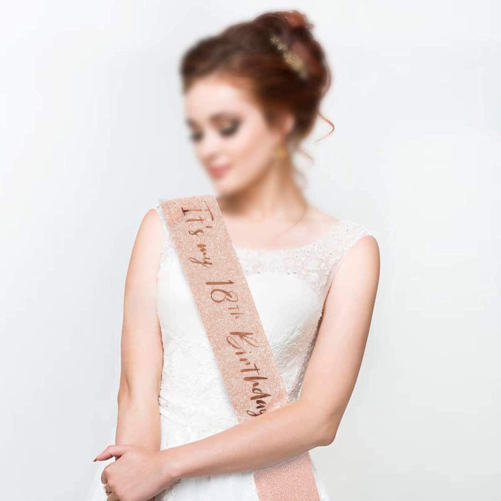 Rose Gold Birthday Sash Crown 18 & Fabulous Sash and Tiara for Girls, 18th Birthday Gifts for Party Favor Supplies