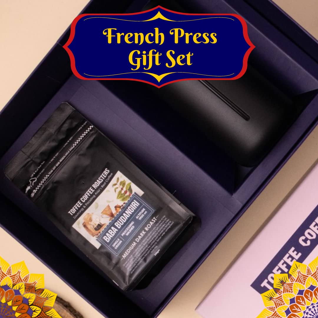 Toffee Coffee Roasters- Mysore Nuggets Coffee, French Press (350 ml) & 2 French Press Coffees Diwali Box Gift Set | Crafted Deepawali Hamper Box | Ideal Gift For Loved Ones-image-12