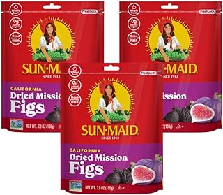 Sun-Maid California Dried Mission Figs, No added sugar, Non-GMO 7 Ounce, (Pack of 3)