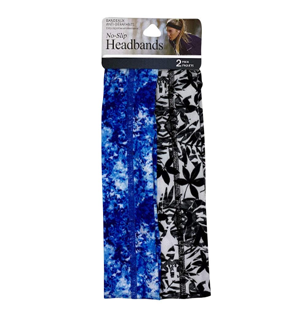 Items 4U Super Soft Comfortable Athletic Headbands With No-Slip Silicone Strips, 2 Per Package