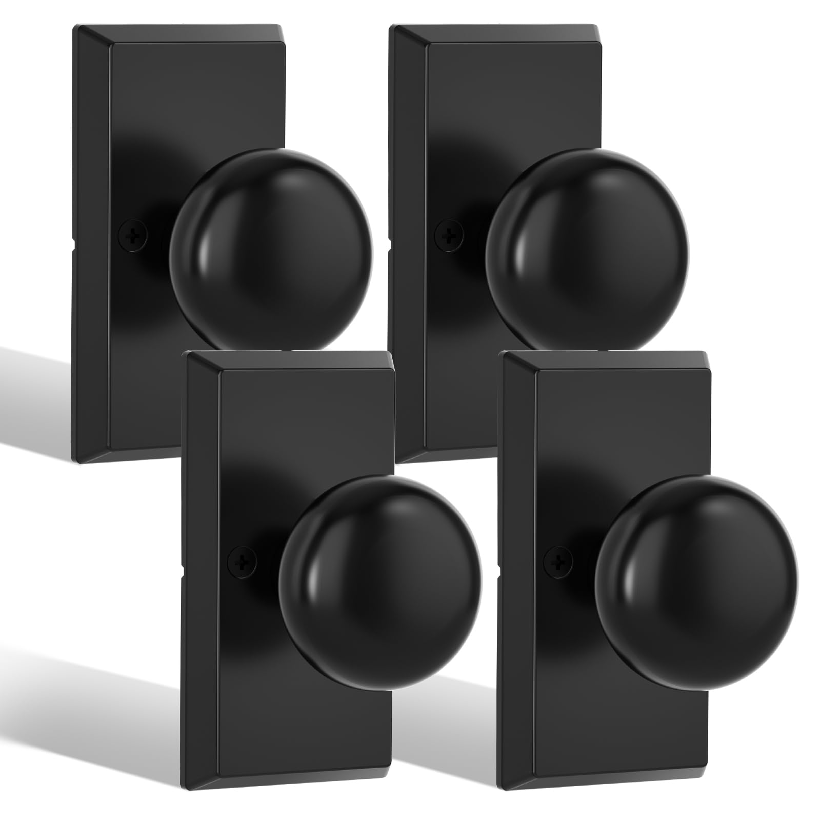 Matte Black Door Knobs - Privacy Lock & Modern Design -13