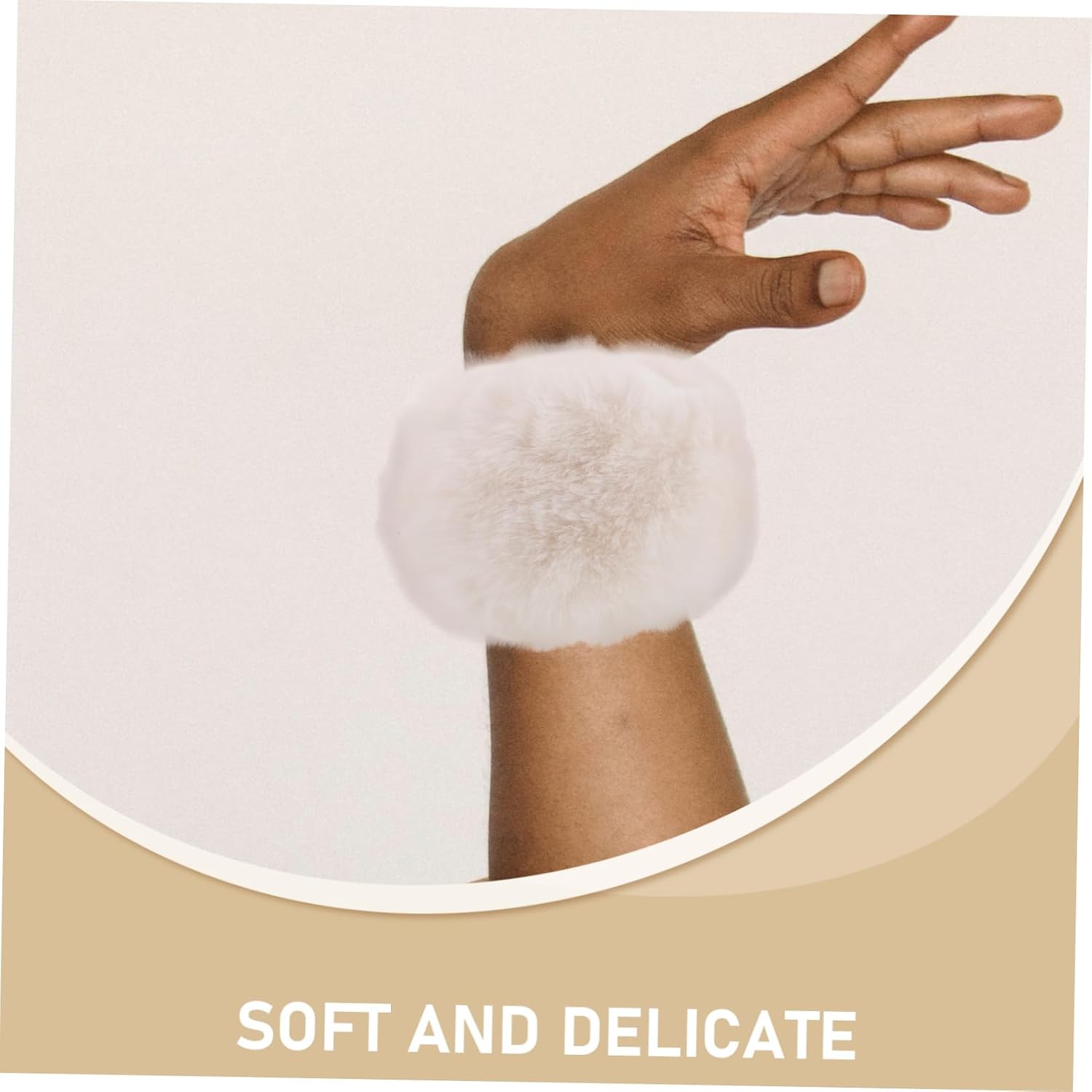 Didiseaon Faux Fur Wrist Cuffs Boys and Girls Arm Warmers Plush Arm Gloves Short Wrist Cuff for Women for Running