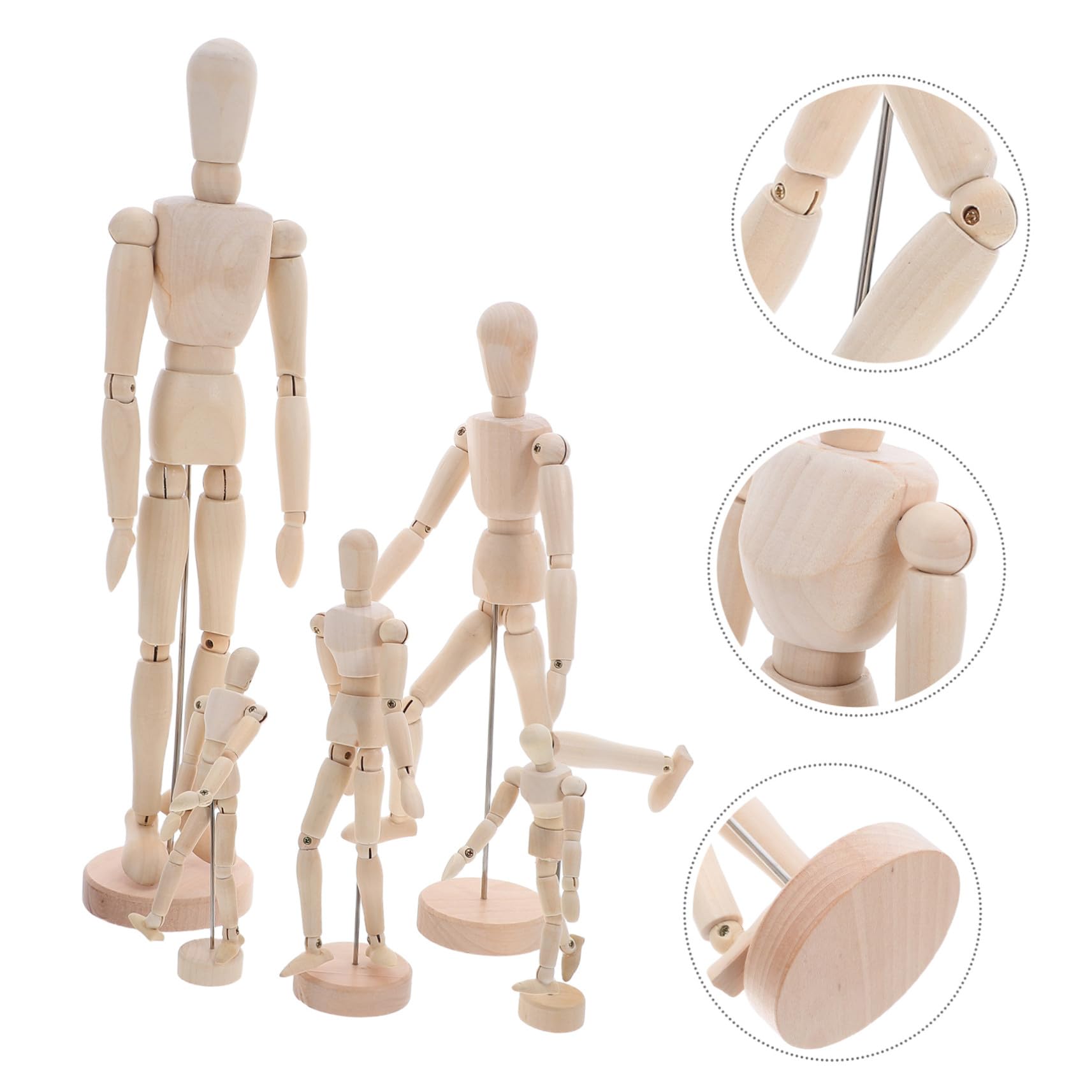 VILLCASE 5 Pièces Mannequin Dessin Articulé avec Support Bonhomme Articulations Précises Modèle Poseable pour Étude et Croquis Artistique